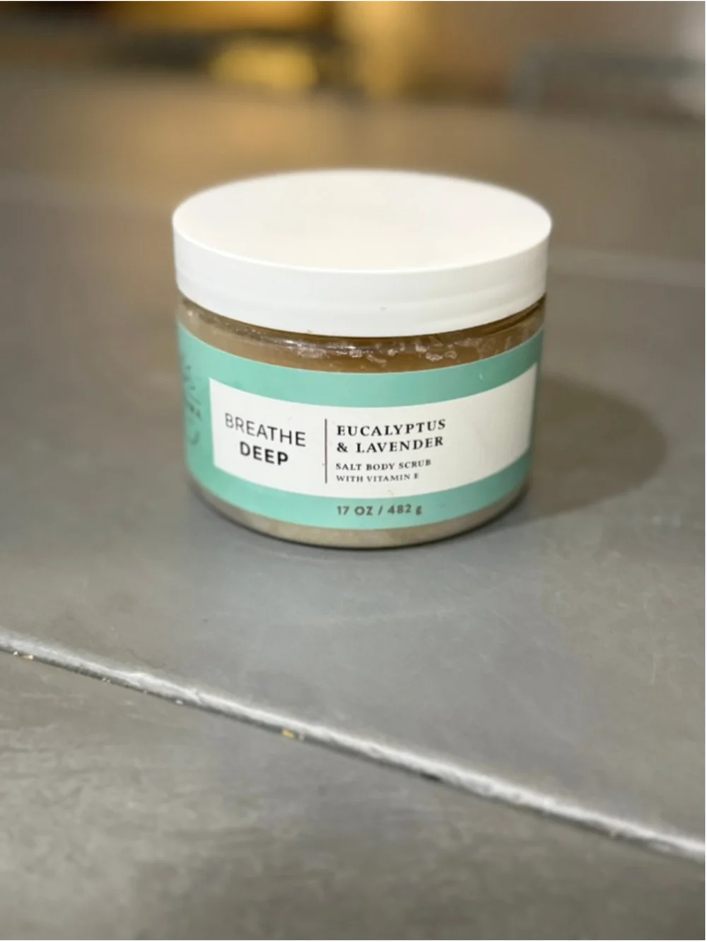 Aroma Breathe Deep Eucalyptus Lavender Salt Body Scrub 17 oz Vitamin E Sealed